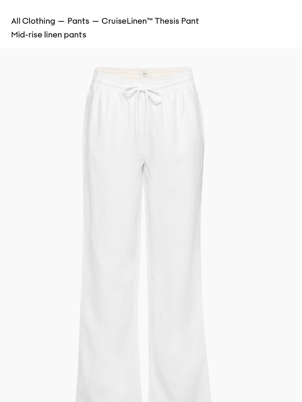 Wilfred Wide-Leg Linen Drawstring Pants — White